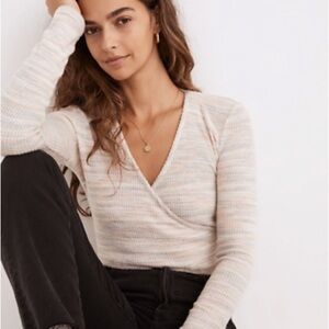 Madewell Striped Wrap Top
